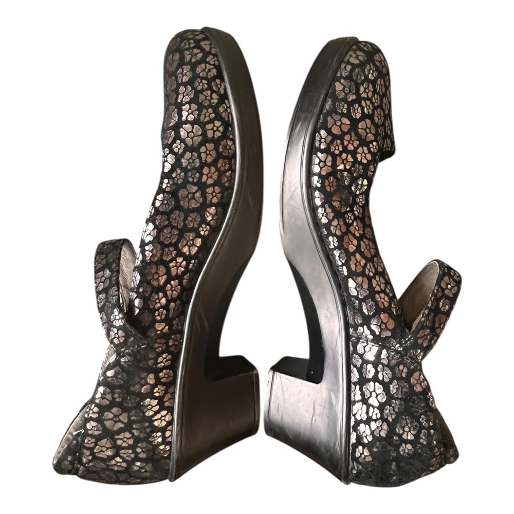 Alegria | Women’s Black‎ Silver Floral Mary Jane Comfort Heels 40 9.5 - 10 - Picture 7 of 10